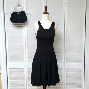 Parker Fit and Flare Black Sleeveless Knit Dress Size S